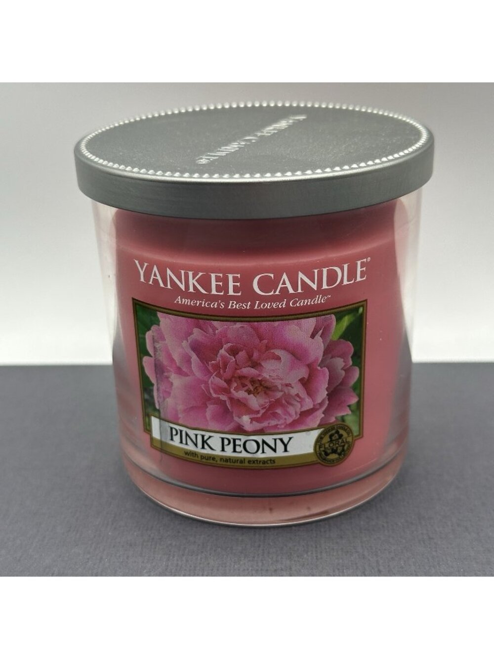 Yankee Candle Pink Peony Retired White Label 7 oz Jar New Unused
